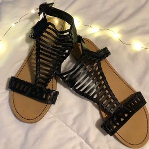 Black Gladiator Sandals
